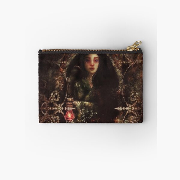 Item preview, The Gathering: Forest Sorceress Gathers Wild Flowers With Raven and Owl designed and sold by Monica Laipple.