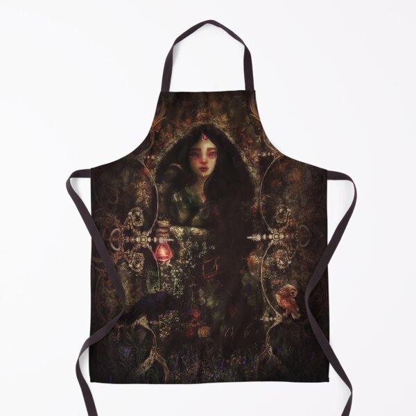 Item preview, The Gathering: Forest Sorceress Gathers Wild Flowers With Raven and Owl designed and sold by Monica Laipple.