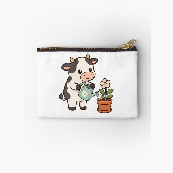 Item preview, Cute Cow Watering Flowers Sticker | Kawaii Gardening Cow designed and sold by PawsGiggles.