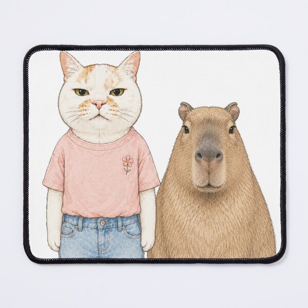 Item preview, Unlikely Besties: Grumpy Cat and Chill Capybara designed and sold by Komatoya.