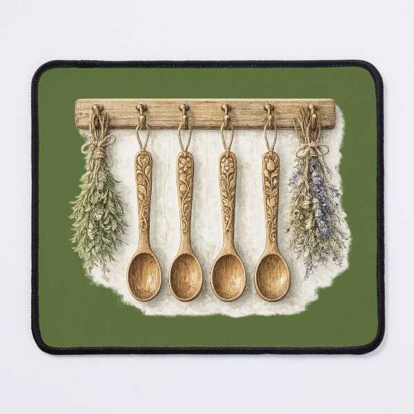 Item preview, Rustic Wooden Spoon Watercolor | Farmhouse Kitchen Decor | Cottagecore Cooking Illustration | Botanical Kitchen Art designed and sold by MagicMakerPh.