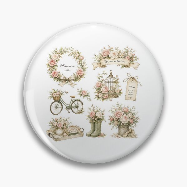 Item preview, Vintage Rose Die Cut Stickers designed and sold by frenchstylehome.