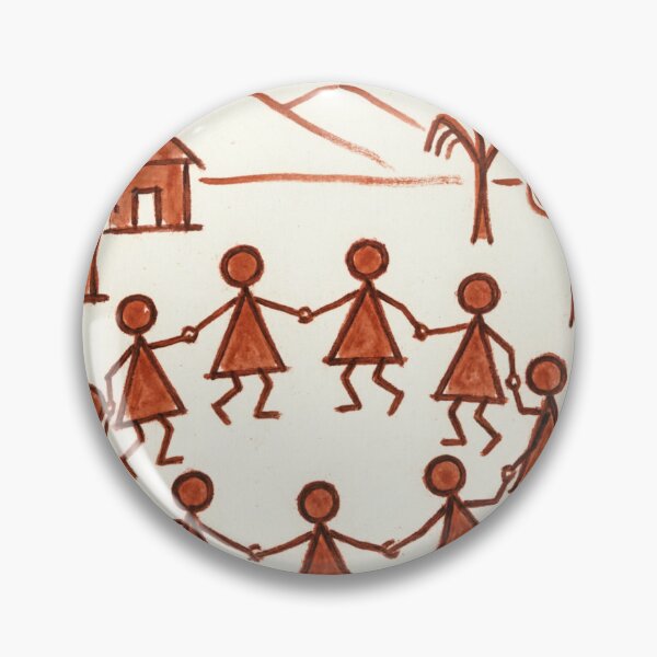 Item preview, Traditional Indian Warli Folk Art Circle Dance designed and sold by Thoughtful Prints.
