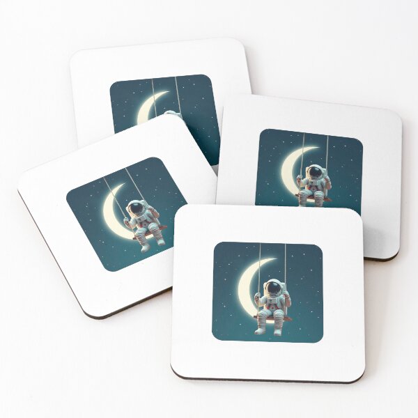 Item preview, Astronaut on the Moon Minimalist Space Illustration designed and sold by cosmic crest creations.