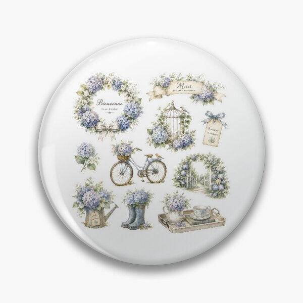 Item preview, Vintage Hydrangea Die Cut Stickers designed and sold by frenchstylehome.
