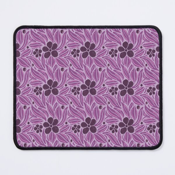Item preview, Purple Folk Floral Pattern | Moody Botanical Wildflower Print | Bold Linocut Style Flowers designed and sold by DColourMuse.