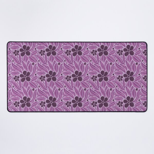 Item preview, Purple Folk Floral Pattern | Moody Botanical Wildflower Print | Bold Linocut Style Flowers designed and sold by DColourMuse.