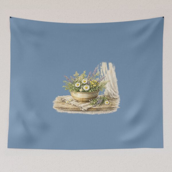 Item preview, Wildflower Pottery Bowl Watercolor | Cottagecore Floral Decor | Botanical Farmhouse Illustration | Rustic Flower Art designed and sold by MagicMakerPh.