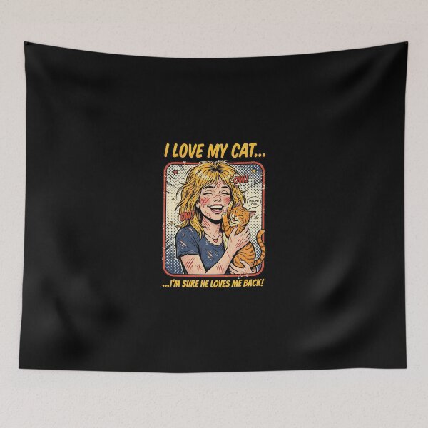 Item preview, I Love My Cat I’m Sure He Loves Me Back Funny Vintage Cat designed and sold by dudelinart.