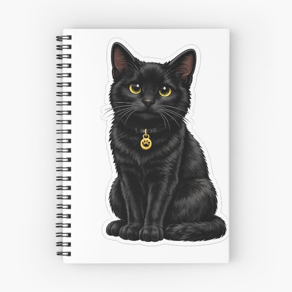Item preview, Black Cat Sticker | Elegant Black Cat with Golden Eyes | Modern Cat Illustration designed and sold by Skedart.