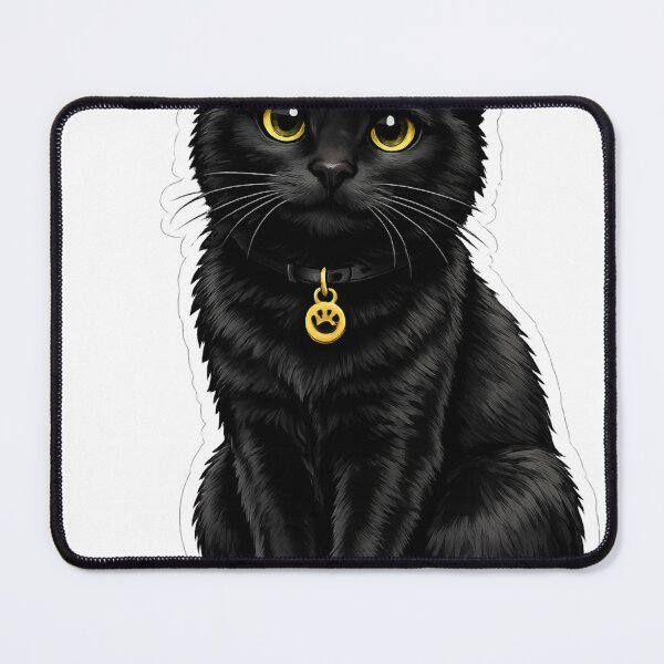 Item preview, Black Cat Sticker | Elegant Black Cat with Golden Eyes | Modern Cat Illustration designed and sold by Skedart.