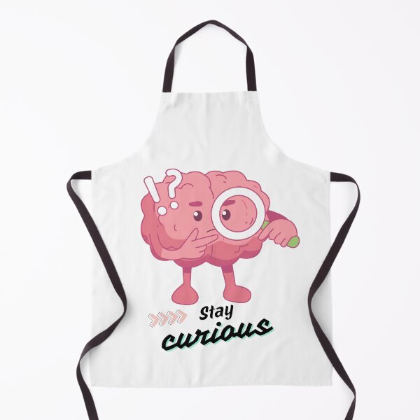 Item preview, A colorful cartoon brain holding a magnifying glass with a thoughtful pose, paired with the phrase “stay curious” to symbolize the joy of learning and discovery. designed and sold by Twinkz31.