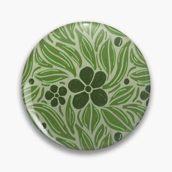 Item preview, Olive Green Botanical Pattern | Sage Folk Floral Print | Vintage Nature Wildflower Design designed and sold by DColourMuse.
