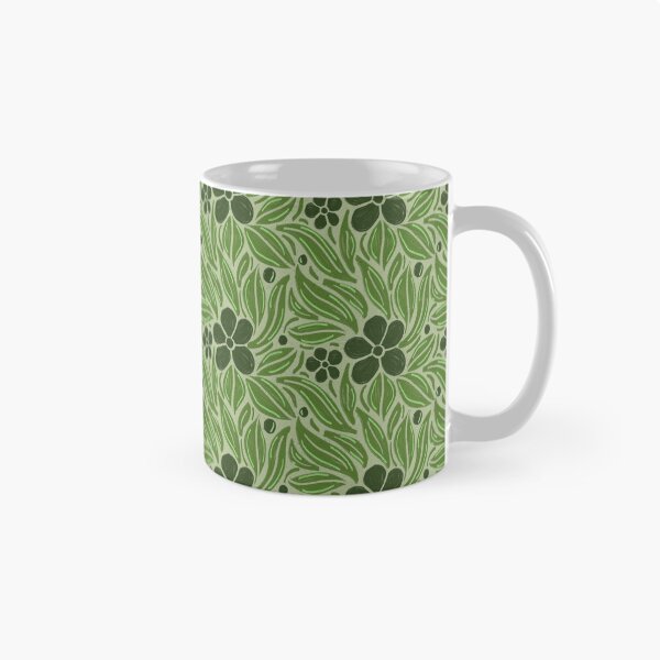 Item preview, Olive Green Botanical Pattern | Sage Folk Floral Print | Vintage Nature Wildflower Design designed and sold by DColourMuse.