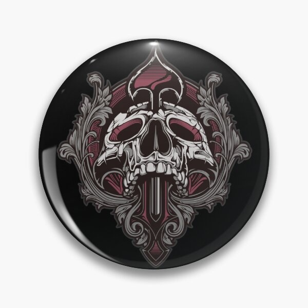 Item preview, Ornate Gothic Skull Emblem Dark Aesthetic Graphic designed and sold by Redvibeco.
