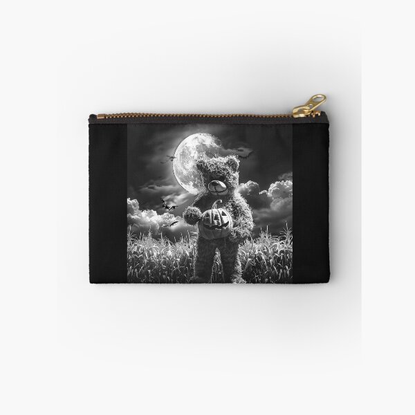 Item preview, Halloween Teddy Bear in a Moonlit Cornfield – Spooky Gothic Art designed and sold by inkoutninja.