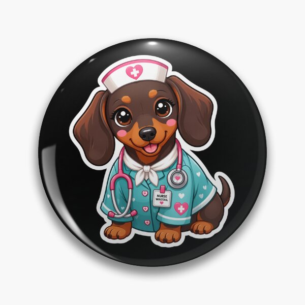 Item preview, Cute Kawaii Dog Nurse Dachshund Sticker designed and sold by FestivityFinds.