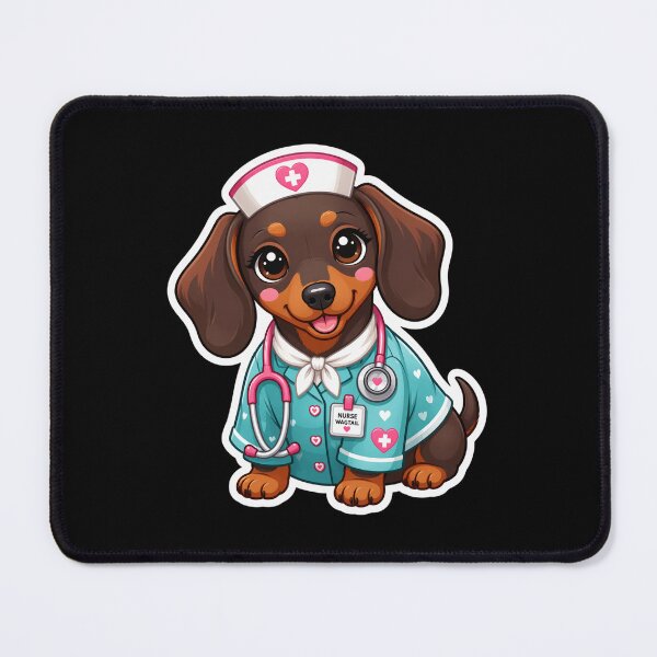 Item preview, Cute Kawaii Dog Nurse Dachshund Sticker designed and sold by FestivityFinds.