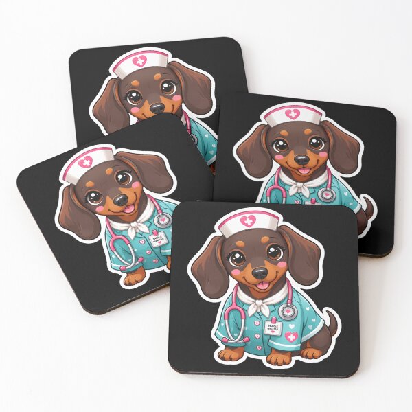 Item preview, Cute Kawaii Dog Nurse Dachshund Sticker designed and sold by FestivityFinds.