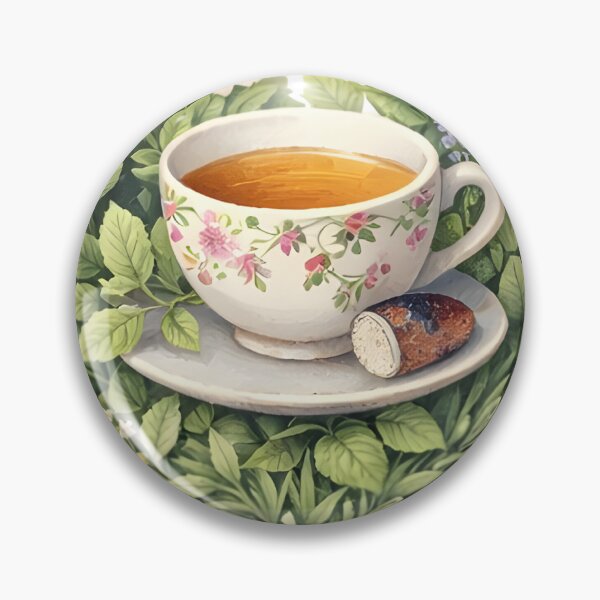Item preview, Aesthetic White Daisy Field and Glass Tea Cup Heart Illustration⁠ designed and sold by Teenidesign .