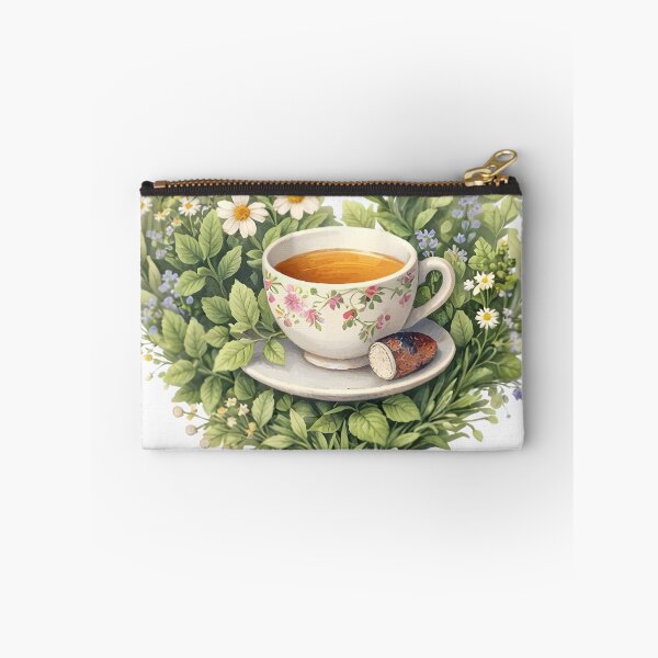 Item preview, Aesthetic White Daisy Field and Glass Tea Cup Heart Illustration⁠ designed and sold by Teenidesign .