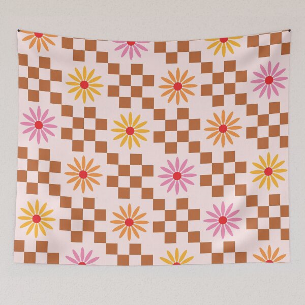 Item preview, Retro Daisy Checkerboard Pattern | Groovy 70s Floral Seamless Design | Cute Vintage Flower Aesthetic designed and sold by RJACreative.