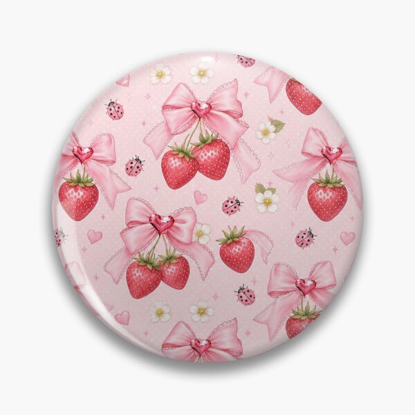 Item preview, Strawberry and Pink Bow Pattern designed and sold by purplesensation.
