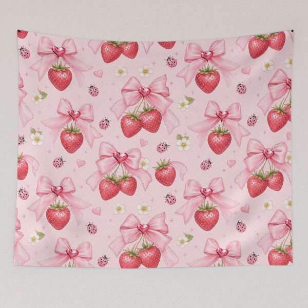 Item preview, Strawberry and Pink Bow Pattern designed and sold by purplesensation.