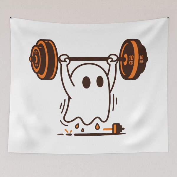 Item preview, Gym Ghost Lifting Weights Funny Fitness Halloween designed and sold by seven things shop.