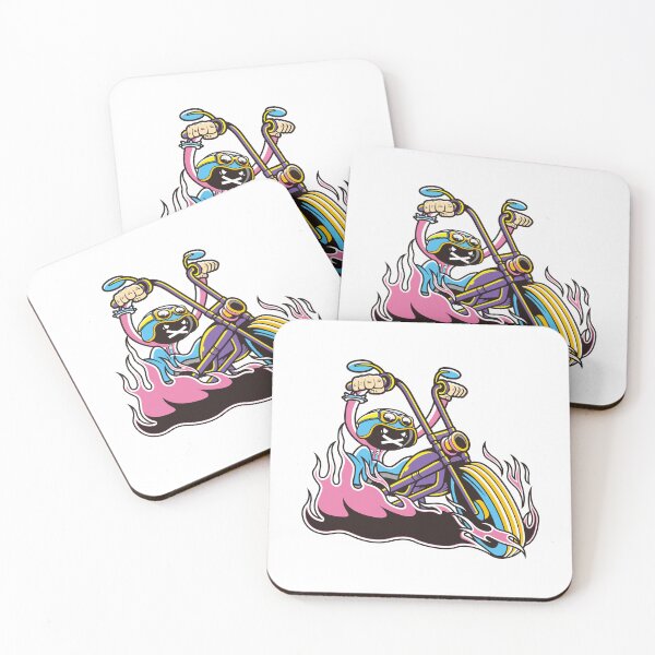 Item preview, Vintage American Flame Motorcycle Rider Illustration designed and sold by Lexkon Liu's art.