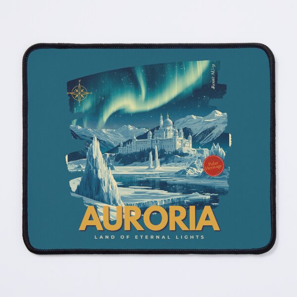 Item preview, Retro Auroria Travel Poster Land Of Eternal Lights designed and sold by KaBaRen.
