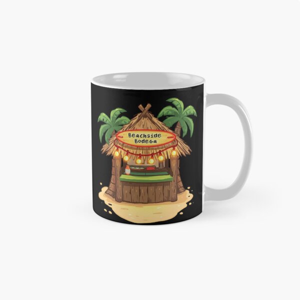 Item preview, Beachside Bodega Tiki Hut Tropical Beach Bar Palm Tree Sticker designed and sold by FestivityFinds.