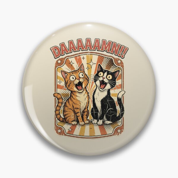 Item preview, Funny Shocked Cats Daaaamn Retro Cat Meme designed and sold by dudelinart.