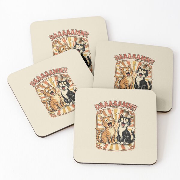 Item preview, Funny Shocked Cats Daaaamn Retro Cat Meme designed and sold by dudelinart.