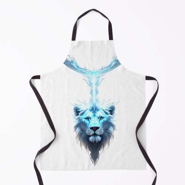 Item preview, Mystic Ice Blue Lion Spirit Flame Fantasy Art designed and sold by Zodiac Celestial Art.