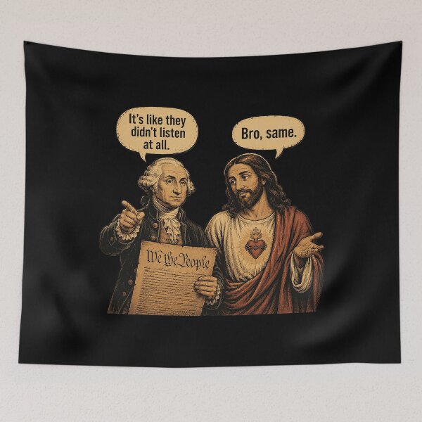 Item preview, George Washington Jesus Christ Comic Satire Political Humor designed and sold by OlakunleOloroz.