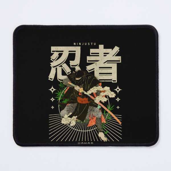 Item preview, Crouching Ninja with Katana in Front of Kanji designed and sold by CyberRamp.