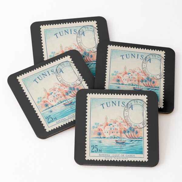 Item preview, Djerba Tunisia Mediterranean Postage Stamp Travel Sticker designed and sold by stickercuffs.