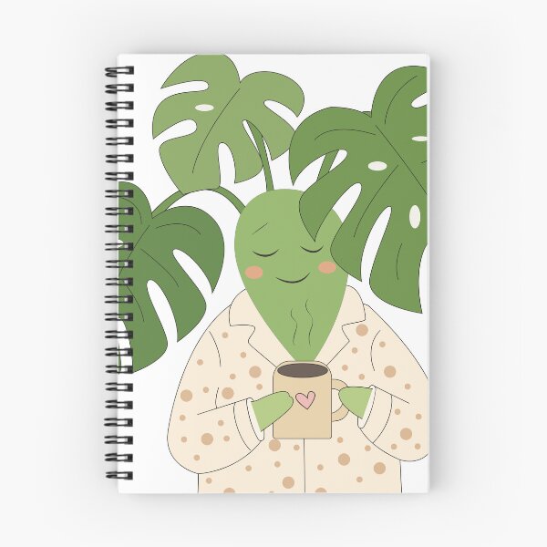 Item preview,  Cute Monstera in Pajamas Drinking Coffee designed and sold by TatinkaArtskill.