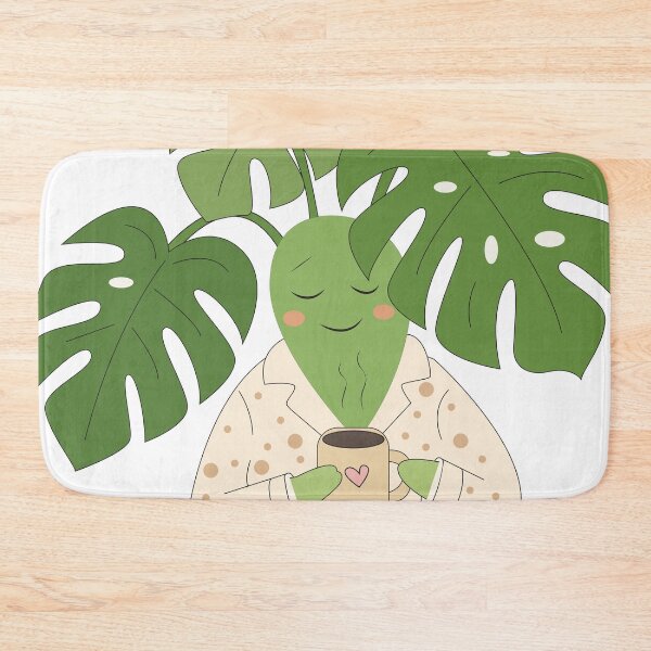 Item preview,  Cute Monstera in Pajamas Drinking Coffee designed and sold by TatinkaArtskill.