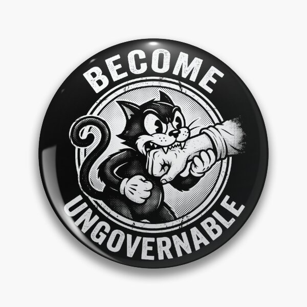Item preview, Become Ungovernable - Funny Retro Black Cat Biting Hand designed and sold by AdyKurniawan.