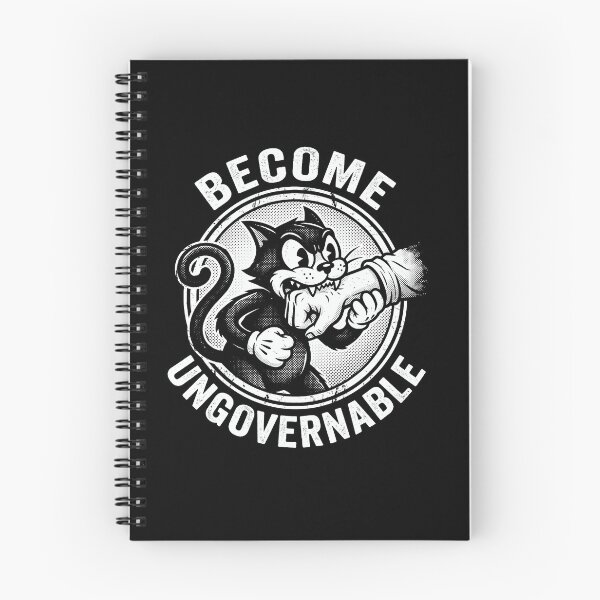 Item preview, Become Ungovernable - Funny Retro Black Cat Biting Hand designed and sold by AdyKurniawan.