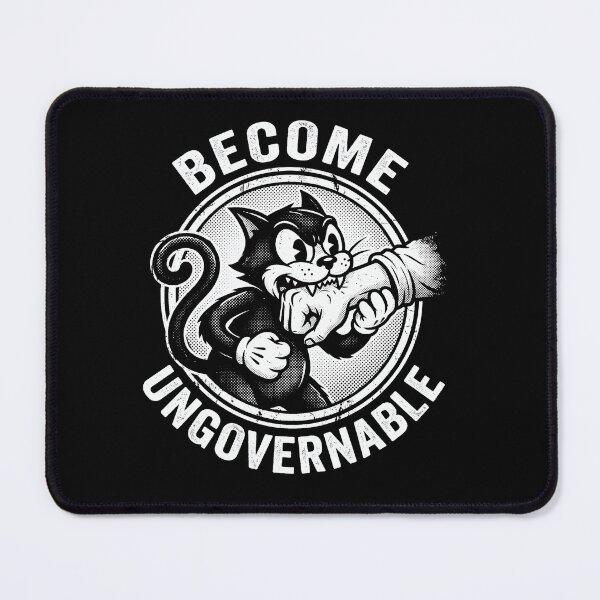 Item preview, Become Ungovernable - Funny Retro Black Cat Biting Hand designed and sold by AdyKurniawan.
