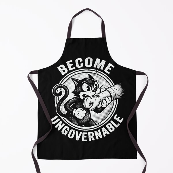 Item preview, Become Ungovernable - Funny Retro Black Cat Biting Hand designed and sold by AdyKurniawan.