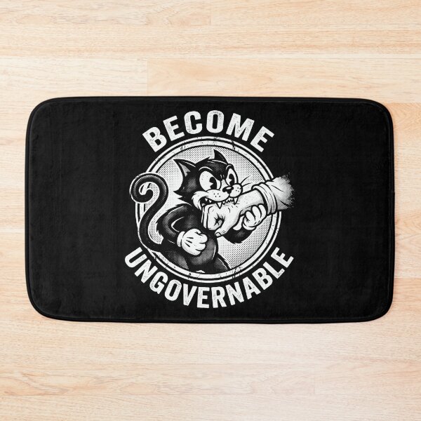 Item preview, Become Ungovernable - Funny Retro Black Cat Biting Hand designed and sold by AdyKurniawan.