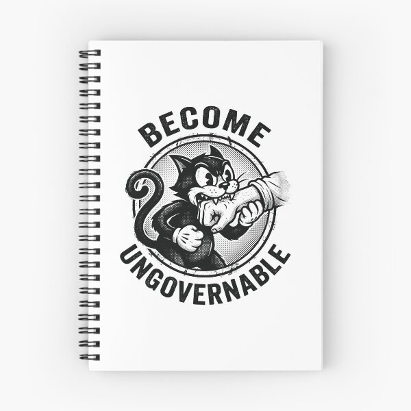 Item preview, Become Ungovernable - Funny Retro Black Cat Biting Hand designed and sold by AdyKurniawan.