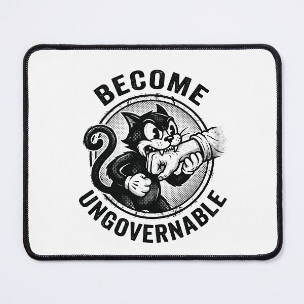 Item preview, Become Ungovernable - Funny Retro Black Cat Biting Hand designed and sold by AdyKurniawan.