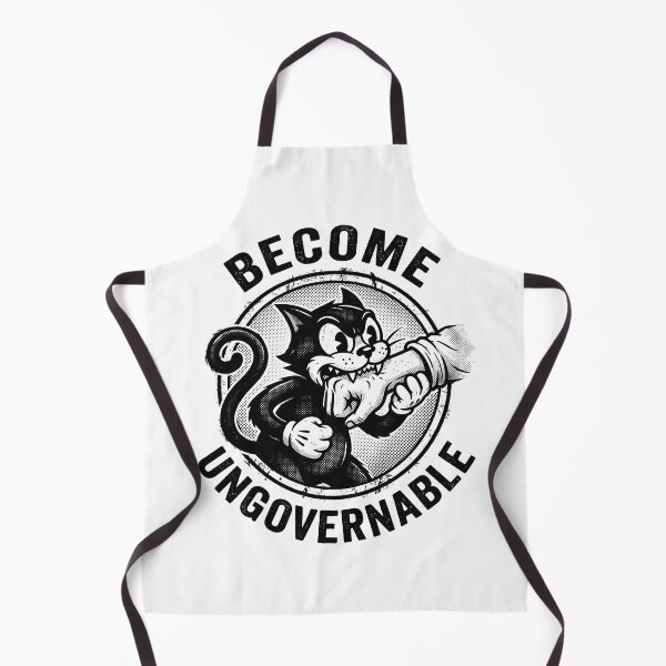 Item preview, Become Ungovernable - Funny Retro Black Cat Biting Hand designed and sold by AdyKurniawan.