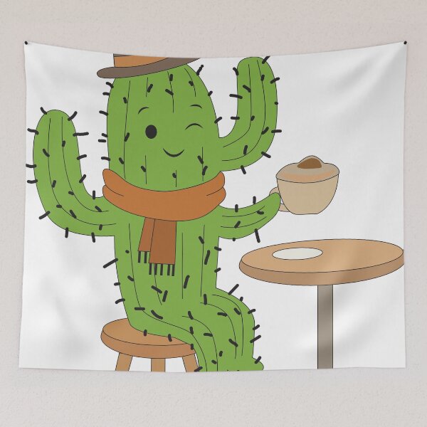 Item preview, Cozy Cactus Coffee Date designed and sold by TatinkaArtskill.