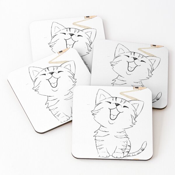 Item preview, Happy Laughing Cat and Little Dog House Cartoon designed and sold by EHdesignShop.